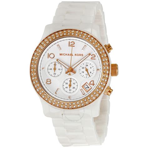 michael kors white watch women|Michael Kors ceramic white watch.